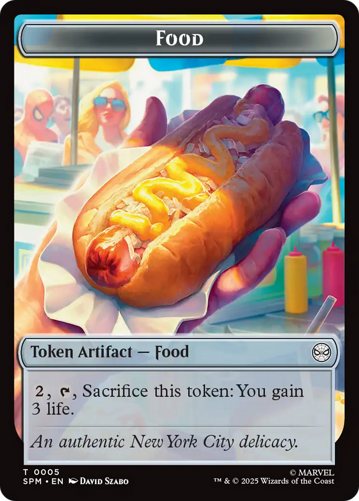 Spider // Food Double-Sided Token [Marvel's Spider-Man Tokens] Magic: The Gathering