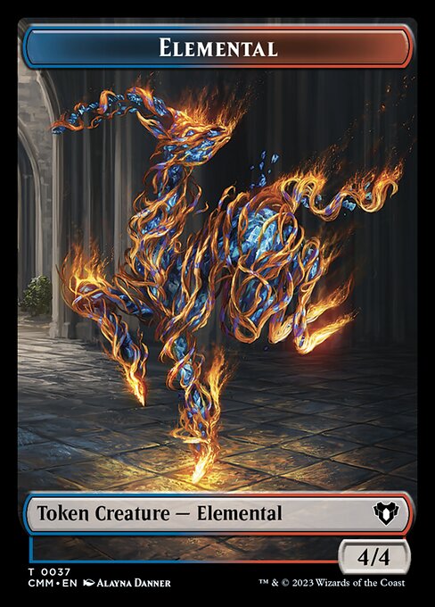 Treasure // Elemental (0037) Double-Sided Token [Commander Masters Tokens] Magic: The Gathering
