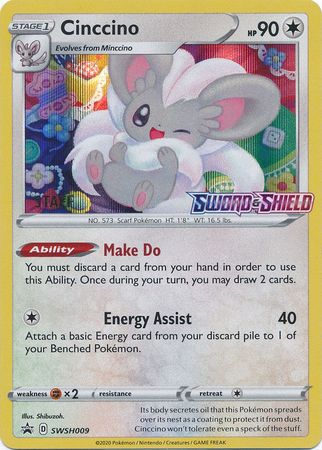 Cinccino (SWSH009) (Staff Prerelease Promo) [Sword & Shield: Black Star Promos] Pokémon