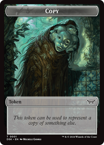 Beast // Copy Double-Sided Token [Duskmourn: House of Horror Tokens] Magic: The Gathering