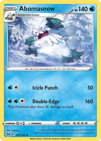 Abomasnow (043/196) [Sword & Shield: Lost Origin] Pokémon