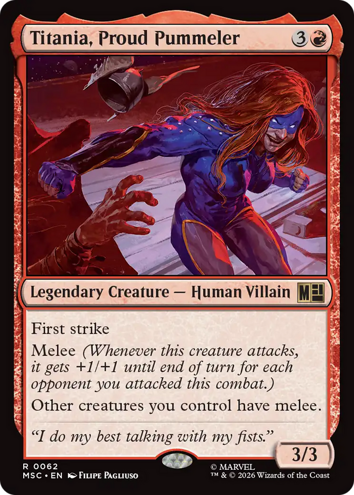 Titania, Proud Pummeler [Marvel Super Heroes Commander] Magic: The Gathering