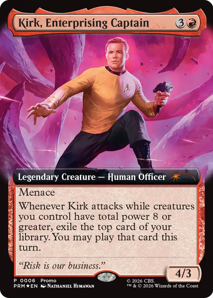 Kirk, Enterprising Captain (Extended Art) [Media Promos] Magic: The Gathering