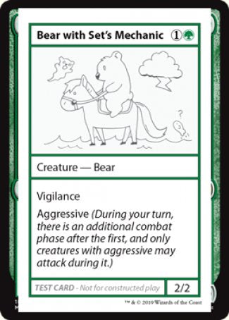 Bear with Set's Mechanic (2021 Edition) [Mystery Booster Playtest Cards] Magic: The Gathering