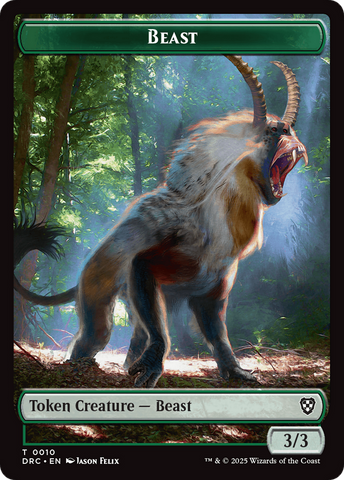 Beast (0010) // Beast (0011) Double-Sided Token [Aetherdrift Commander] Magic: The Gathering
