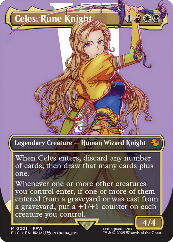 Celes, Rune Knight (Borderless) [FINAL FANTASY Commander] Magic: The Gathering