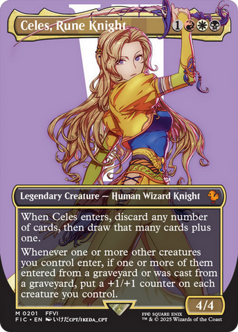 Celes, Rune Knight (Borderless) [FINAL FANTASY Commander] Magic: The Gathering