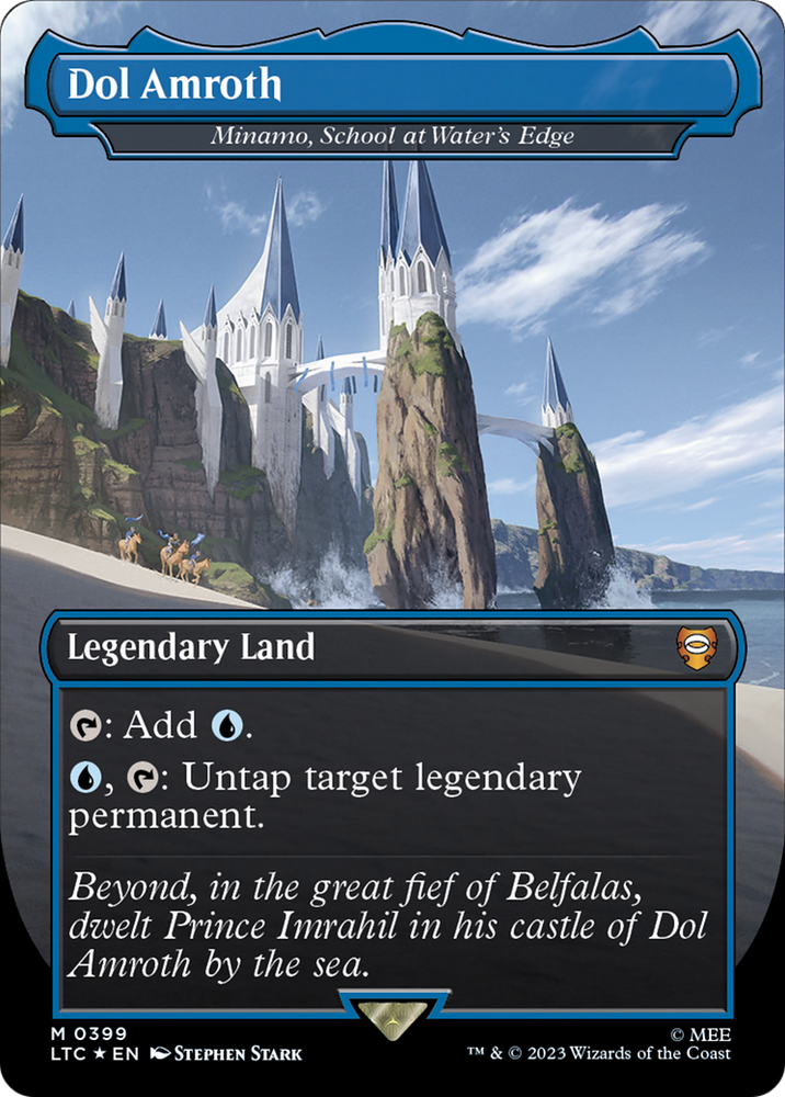 Dol Amroth - Minamo, School at Water's Edge (Borderless) (Surge Foil Realms and Relics) [The Lord of the Rings: Tales of Middle-Earth Commander] Magic: The Gathering