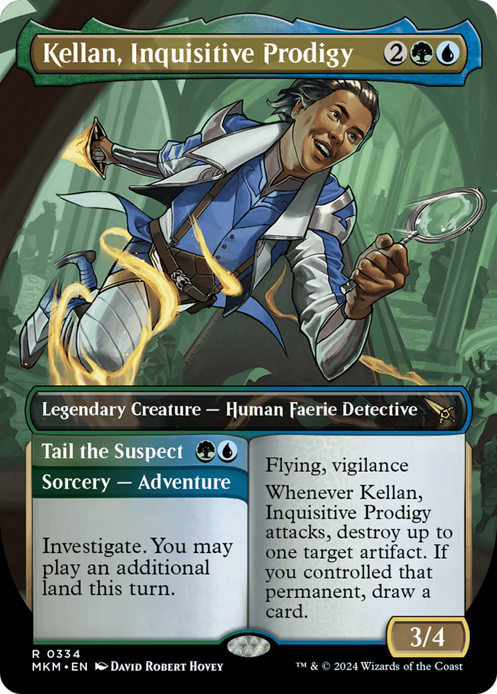 Kellan, Inquisitive Prodigy // Tail the Suspect (Borderless) [Murders at Karlov Manor] Magic: The Gathering
