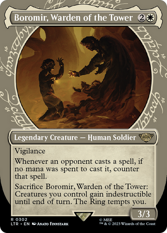 Boromir, Warden of the Tower (Showcase Ring Frame) [The Lord of the Rings: Tales of Middle-Earth] Magic: The Gathering