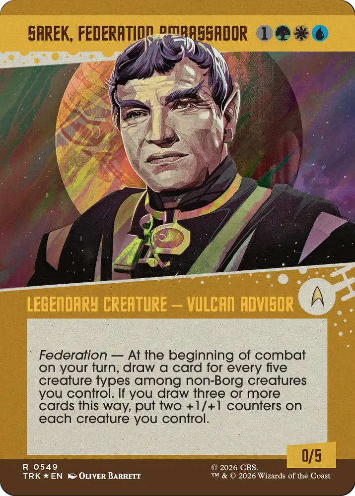 Sarek, Federation Ambassador (Showcase) (Surge Foil) [Star Trek] Magic: The Gathering