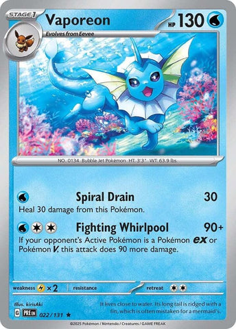 Vaporeon (022/131) [Scarlet & Violet: Prismatic Evolutions] Pokémon