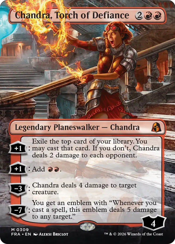 Chandra, Torch of Defiance (Borderless) [Reality Fracture] Magic: The Gathering