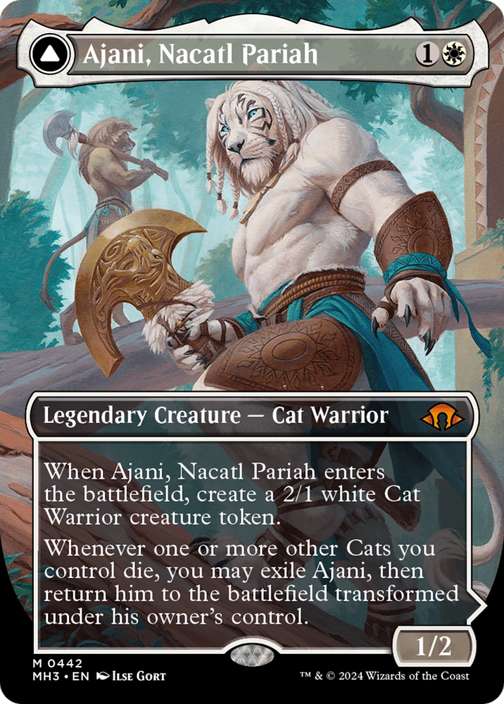 Ajani, Nacatl Pariah // Ajani, Nacatl Avenger (Borderless) [Modern Horizons 3] Magic: The Gathering