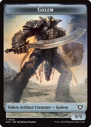 Elemental (0007) // Golem (0014) Double-Sided Token [Edge of Eternities Commander Tokens] Magic: The Gathering