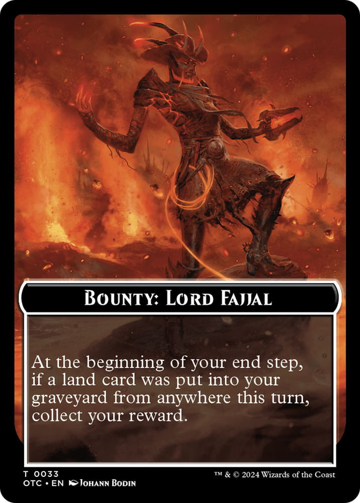 Bounty: Lord Fajjal // Bounty Rules Double-Sided Token [Outlaws of Thunder Junction Commander Tokens] Magic: The Gathering