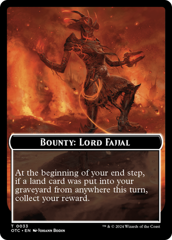 Bounty: Lord Fajjal // Bounty Rules Double-Sided Token [Outlaws of Thunder Junction Commander Tokens] Magic: The Gathering