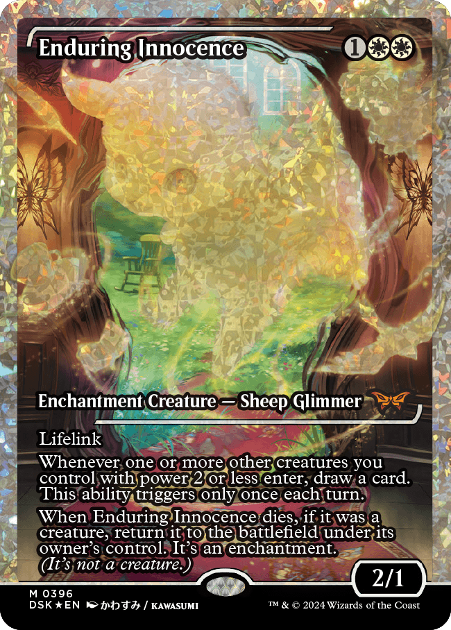 Enduring Innocence (Japan Showcase Fracture Foil) [Duskmourn: House of Horror] Magic: The Gathering