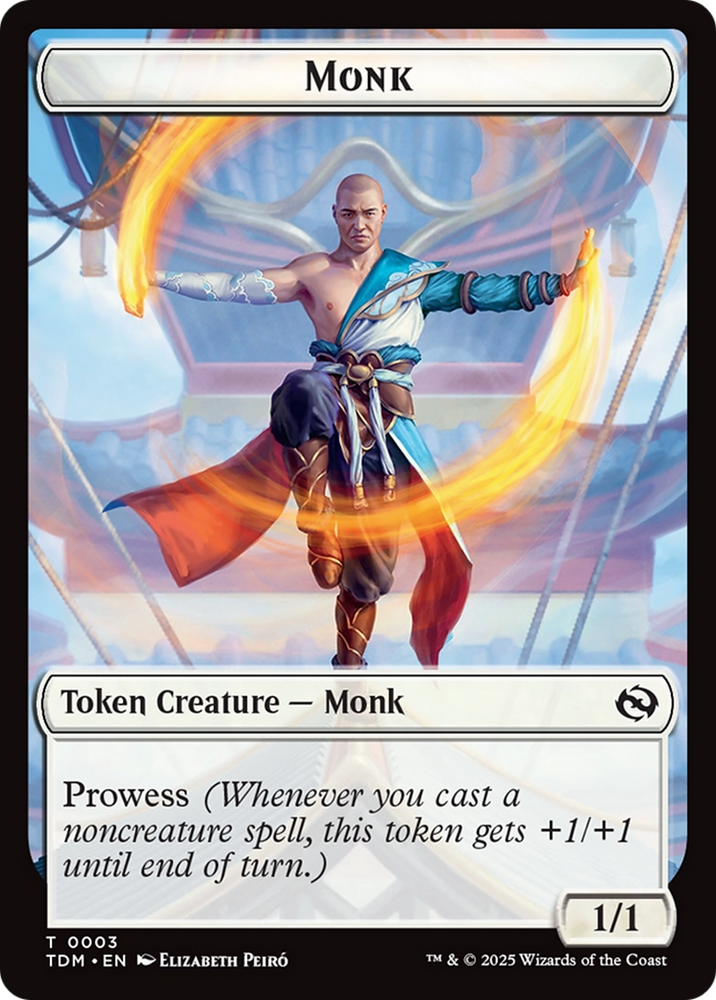 Bird // Monk Double-Sided Token [Tarkir: Dragonstorm Tokens] Magic: The Gathering