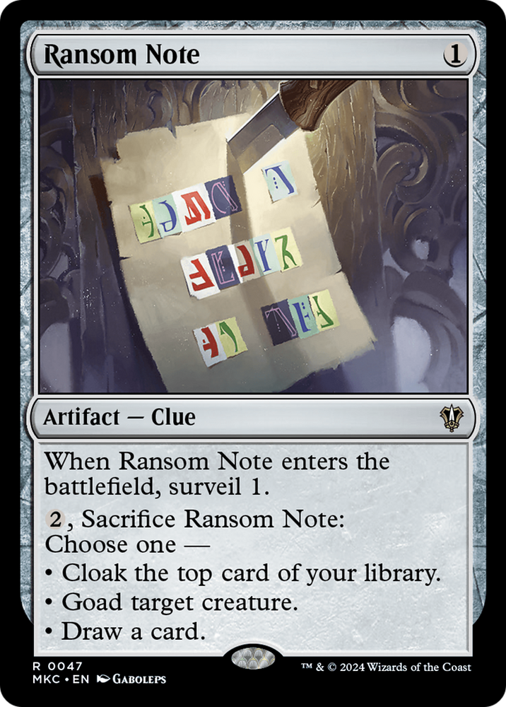 Ransom Note (0047) [Murders at Karlov Manor Commander] Magic: The Gathering