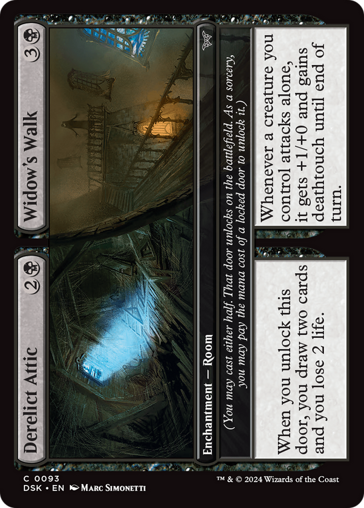 Derelict Attic // Widow's Walk [Duskmourn: House of Horror] Magic: The Gathering