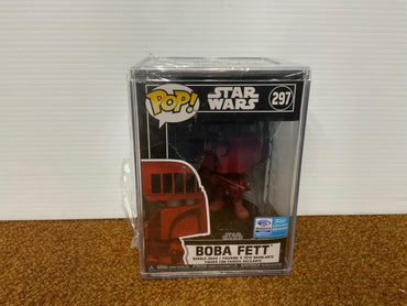 POP 2020 Wondercon Shared Exclusive Star Wars #297 Futura Boba Fett (Red) FUNKO
