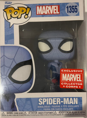 POP! Funko Marvel Collector Corps Exclusive Spider-Man Blue Spider-Man #1355 w/Acrylic Case!