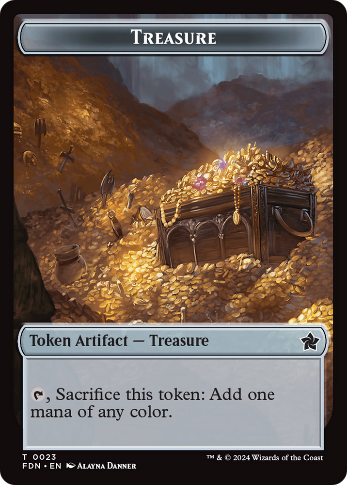 Goblin // Treasure Double-Sided Token [Foundations Tokens] Magic: The Gathering