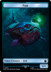 Fish // Treasure (0030) Double-Sided Token [Doctor Who Tokens] Magic: The Gathering