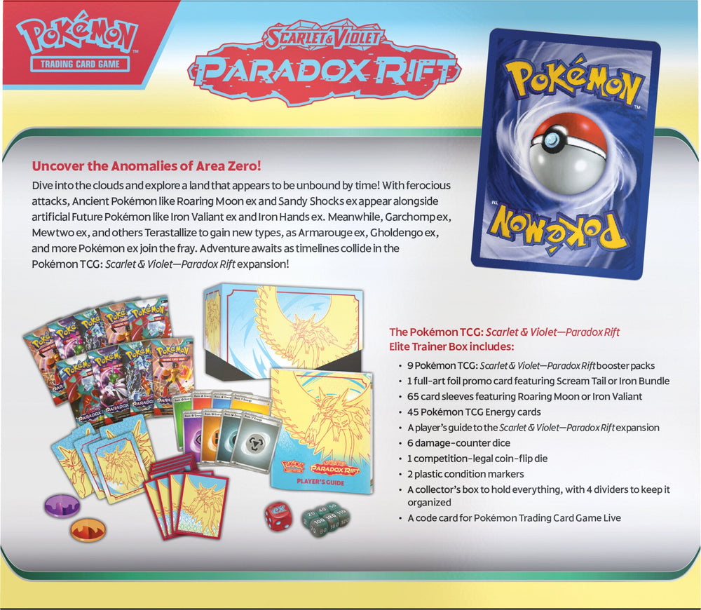 Scarlet & Violet: Paradox Rift - Elite Trainer Box (Roaring Moon) Pokémon