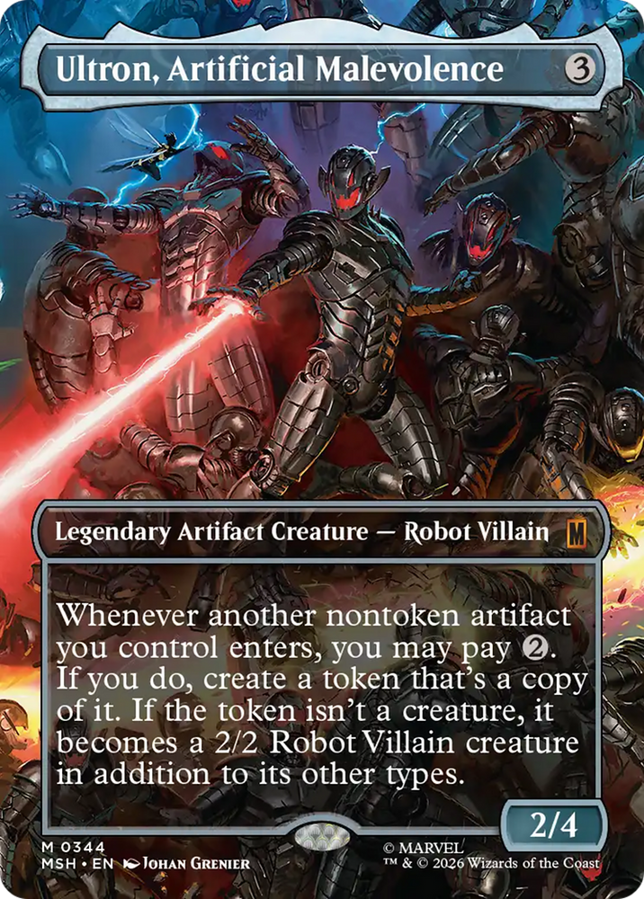 Ultron, Artificial Malevolence (Borderless) (0344) [Marvel Super Heroes] Magic: The Gathering