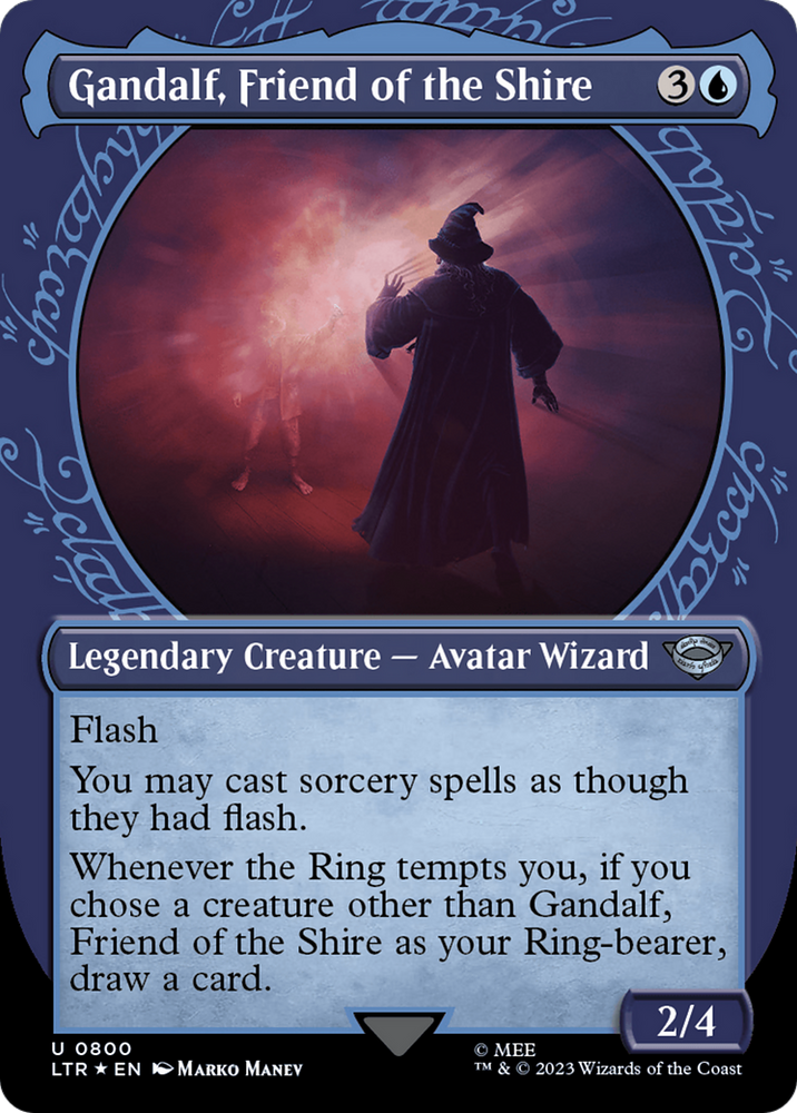 Gandalf, Friend of the Shire (Showcase) (Surge Foil) [The Lord of the Rings: Tales of Middle-Earth] Magic: The Gathering