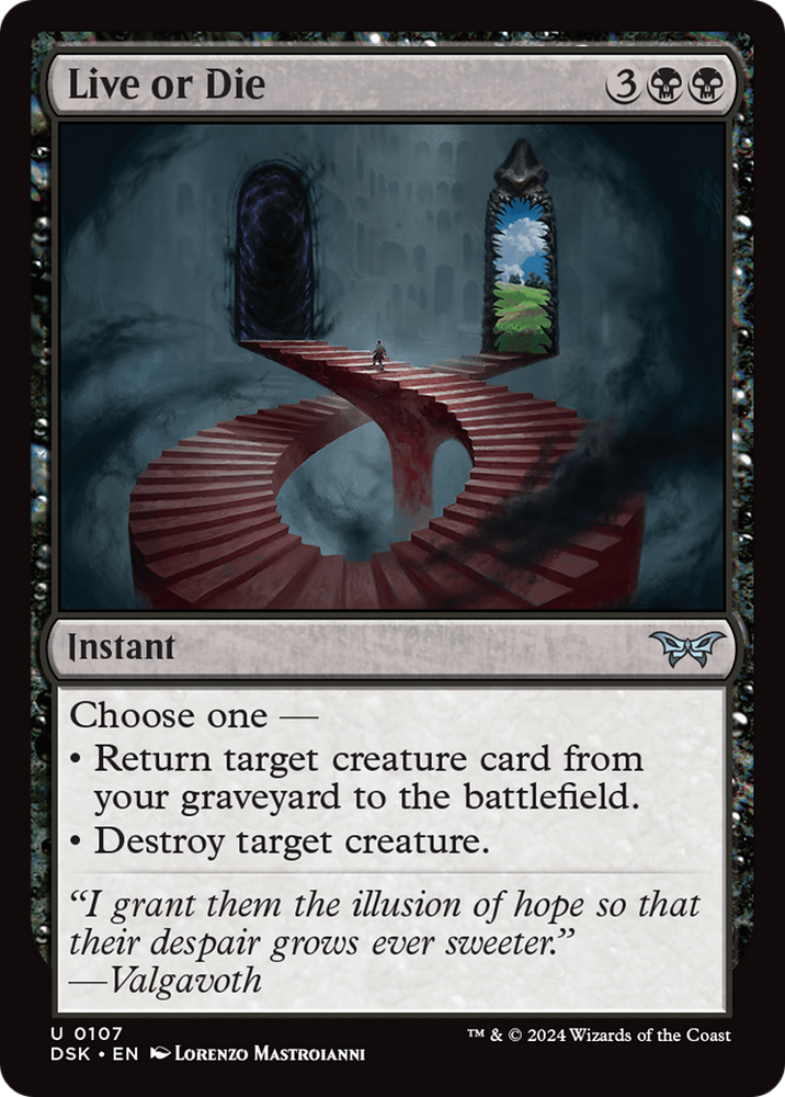 Live or Die [Duskmourn: House of Horror] Magic: The Gathering
