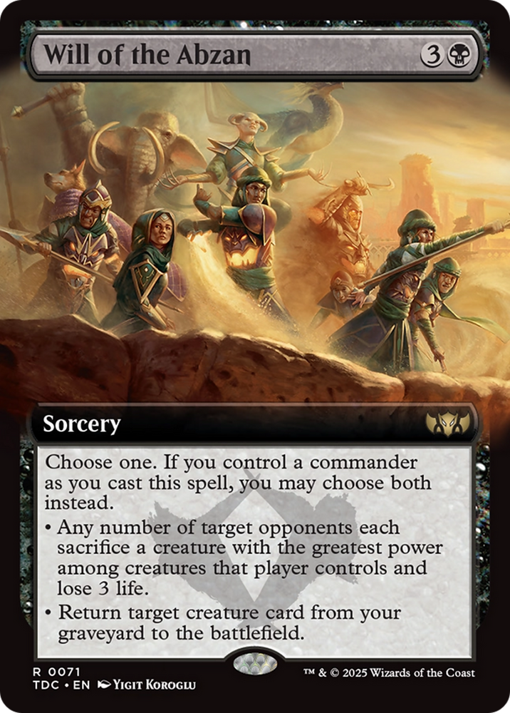 Will of the Abzan (Extended Art) [Tarkir: Dragonstorm Commander] Magic: The Gathering