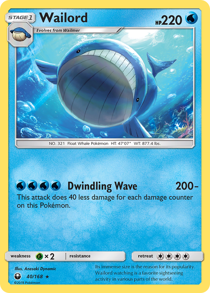 Wailord (40/168) [Sun & Moon: Celestial Storm] Pokémon