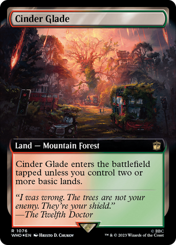 Cinder Glade (Extended Art) (Surge Foil) [Doctor Who] Magic: The Gathering