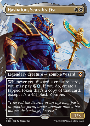 Hashaton, Scarab's Fist (Borderless) [Aetherdrift Commander] Magic: The Gathering