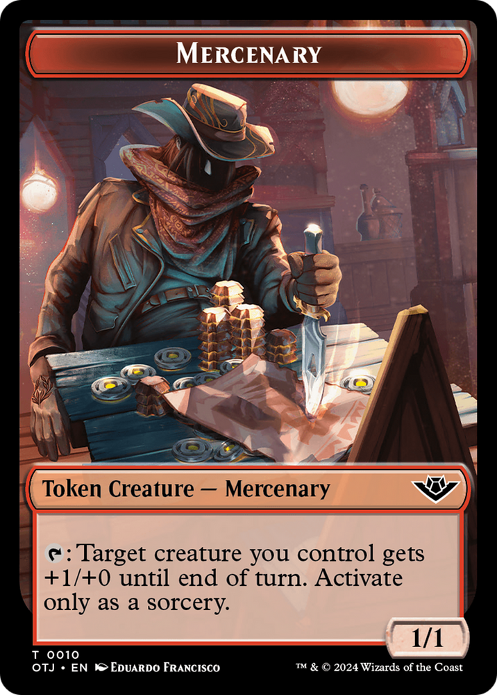 Mercenary // Map Double-Sided Token [Outlaws of Thunder Junction Tokens] Magic: The Gathering