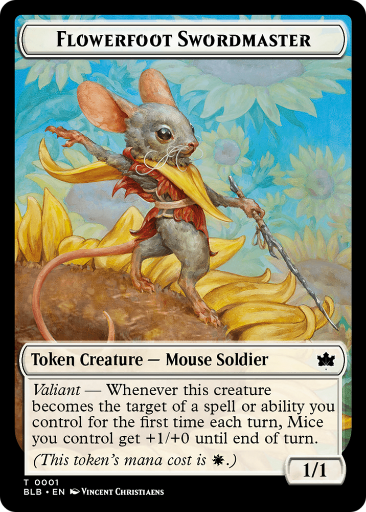 Rabbit // Flowerfoot Swordmaster Double-Sided Token [Bloomburrow Tokens] Magic: The Gathering