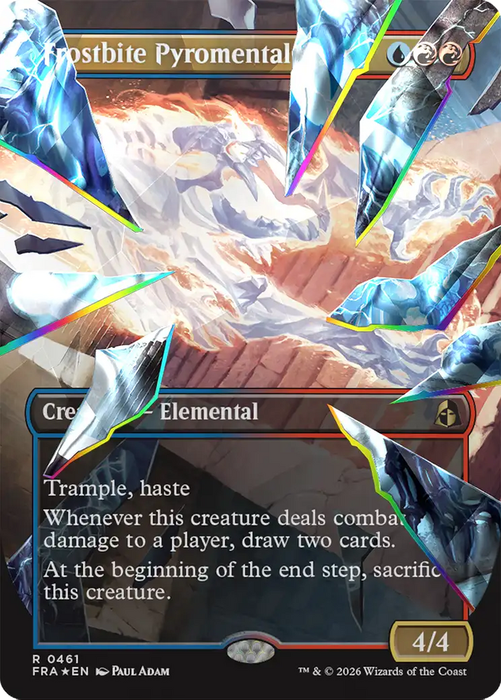 Frostbite Pyromental (Borderless) (Facet Foil) [Reality Fracture] Magic: The Gathering