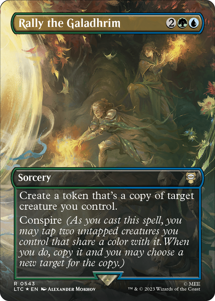 Rally the Galadhrim (Borderless) (Surge Foil) [The Lord of the Rings: Tales of Middle-Earth Commander] Magic: The Gathering