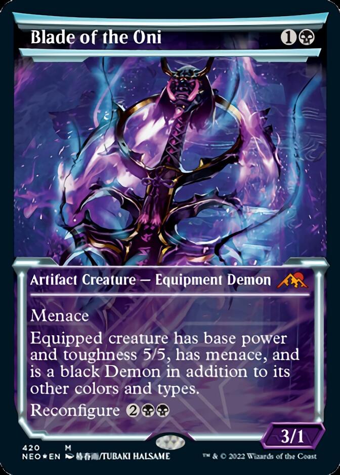 Blade of the Oni (Foil Etched) [Kamigawa: Neon Dynasty] Magic: The Gathering
