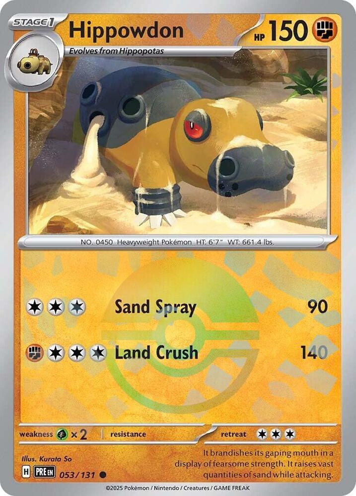 Hippowdon (053/131) (Poke Ball Pattern) [Scarlet & Violet: Prismatic Evolutions] Pokémon