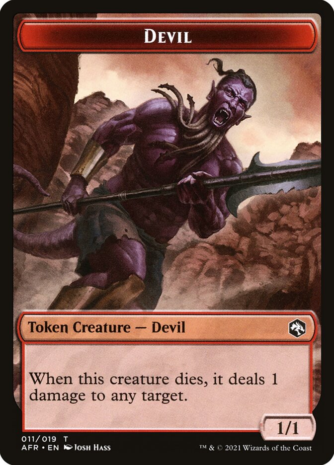 Devil // Icingdeath, Frost Tongue Double-Sided Token [Dungeons & Dragons: Adventures in the Forgotten Realms Tokens] Magic: The Gathering