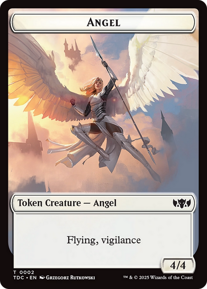 Angel // Spirit Double-Sided Token [Tarkir: Dragonstorm Commander Tokens] Magic: The Gathering