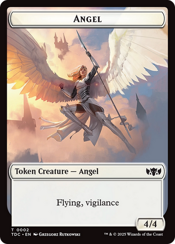 Angel // Spirit Double-Sided Token [Tarkir: Dragonstorm Commander Tokens] Magic: The Gathering
