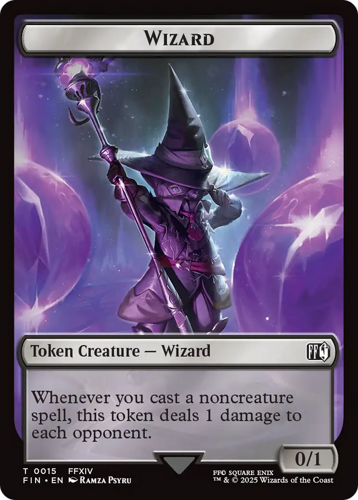 Hero (0004) // Wizard (0015) Double-Sided Token [FINAL FANTASY Tokens] Magic: The Gathering