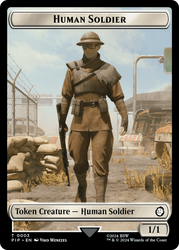 Soldier (004) // Human Soldier Double-Sided Token [Fallout Tokens] Magic: The Gathering