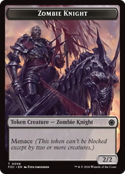 Zombie // Zombie Knight Double-Sided Token [Foundations Commander Tokens] Magic: The Gathering