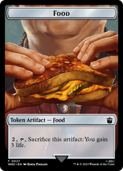 Warrior // Food (0027) Double-Sided Token [Doctor Who Tokens] Magic: The Gathering
